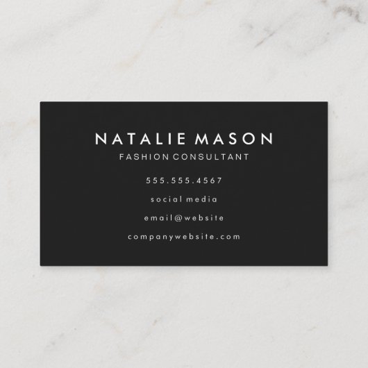 モノグラム洗練されたセピア灰色のカラーブロック 名刺 (裏面)