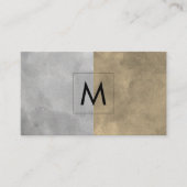 モノグラム洗練されたセピア灰色のカラーブロック 名刺 (正面)