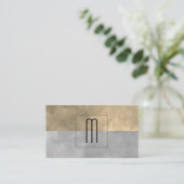 モノグラム洗練されたセピア灰色のカラーブロック 名刺 (スタンド正面)