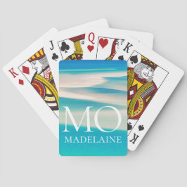 モノグラム海ビーチホワイトブルーパーソナル トランプ