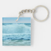 モノグラム海波が岸に衝突 キーホルダー (裏面)