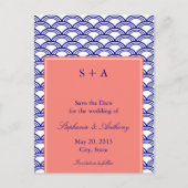 モノグラム海軍とコーラルセイガイハ結婚パタン 案内ポストカード (正面)