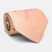 モノグラム海軍の青い桃の紫のフローラ水色 ネクタイ (ロール)