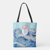 モノグラム海（シーシェル付き）/ブルーストライプトート トートバッグ (裏面)