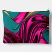 モノグラム液体水ホットピンク、金ゴールド&グリーン アクセサリーポーチ (裏面)