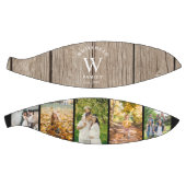 モノグラム淡い木目5フォトコラージュ バスケットボール (パネル)