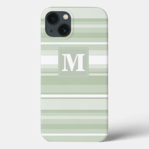 モノグラム淡い緑のストライプのケースメイトiPhoneケース iPhone 13ケース