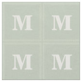 モノグラム淡い色のの緑の正方形 ファブリック (クローズアップ)