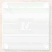 モノグラム淡い色のグのグストライプリーン ガラスコースター (裏面)