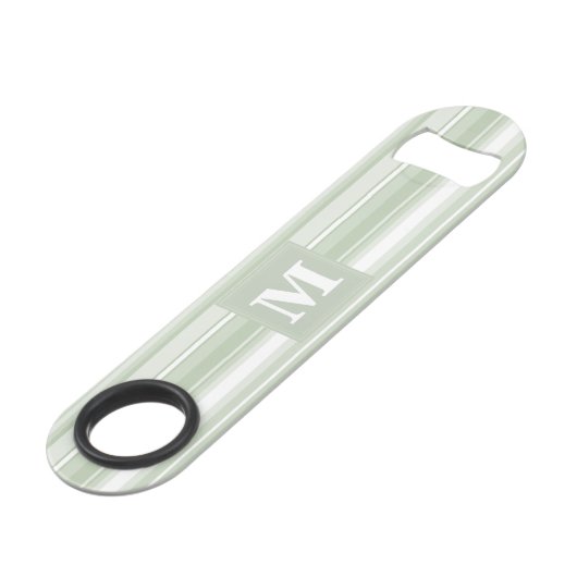 モノグラム淡い色のグのグストライプリーン スピード栓抜き (正面アングル)