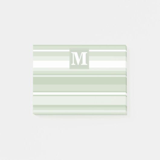 モノグラム淡い色のグのグストライプリーン ポストイット (正面)