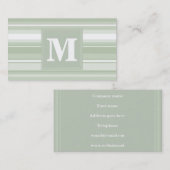 モノグラム淡い色のグのグストライプリーン 名刺 (正面/裏面)