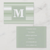 モノグラム淡い色のグのグストライプリーン 名刺 (正面/裏面)