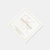モノグラム淡い色の スタンダードカクテルナプキン (角)