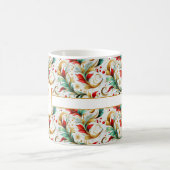 モノグラム渦巻きクリスマスフローラ コーヒーマグカップ (中央)