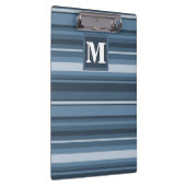 モノグラム灰色ストライプ青 クリップボード (右)