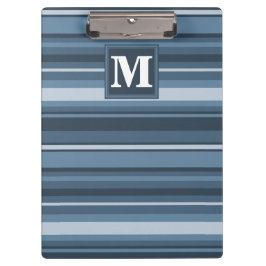 モノグラム灰色ストライプ青 クリップボード