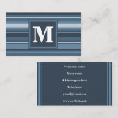 モノグラム灰色ストライプ青 名刺 (正面/裏面)