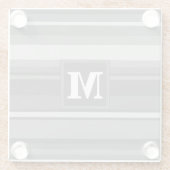 モノグラム灰色ストライプ ガラスコースター (裏面)