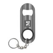 モノグラム灰色ストライプ キーホルダー栓抜き (正面)