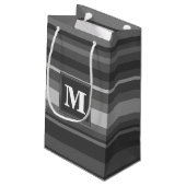 モノグラム灰色ストライプ スモールペーパーバッグ (裏面アングル)
