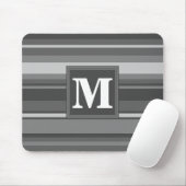 モノグラム灰色ストライプ マウスパッド (マウス)