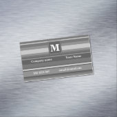 モノグラム灰色ストライプ マグネット名刺 (インサイチュ)