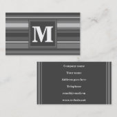 モノグラム灰色ストライプ 名刺 (正面/裏面)