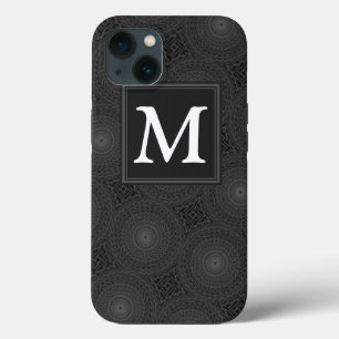 モノグラム炭の円パターンケースメイトiPhone iPhone 13ケース