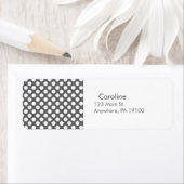 モノグラム炭グレーホワイト水玉模様パターン ラベル (インサイチュ)