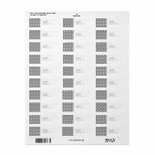 モノグラム炭グレーホワイト水玉模様パターン ラベル (フルシート)