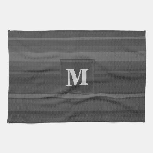 モノグラム炭ストライプ炭 キッチンタオル (横)