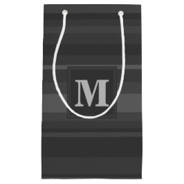 モノグラム炭ストライプ炭 スモールペーパーバッグ