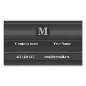 モノグラム炭ストライプ マグネット名刺 (正面)