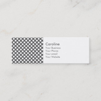 モノグラム炭灰白色水玉模様模様 スキニー名刺