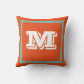 モノグラム無地のオレンジブルーカスタム クッション (裏面)