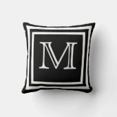モノグラム無地のカラー黒プレーンモダン クッション (裏面)