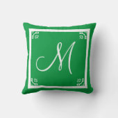 モノグラム無地のグリーパーソナライズされたドカスタム クッション (裏面)