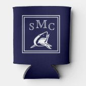 モノグラム無地のグレーシャーク平野 缶クーラー (正面)