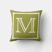 モノグラム無地のソフトミディアムリーフグリーン枕 クッション (裏面)