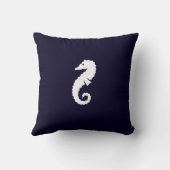 モノグラム無地のダークブルー平枕 クッション (裏面)