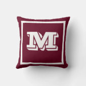 モノグラム無地のバ赤と白グカスタム クッション (裏面)