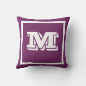 モノグラム無地のパープルカスタム クッション (裏面)