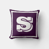 モノグラム無地のパープルソフトダークグレーププレーン枕 クッション (正面)