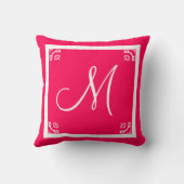 モノグラム無地のブライトピパーソナライズされたンク クッション (裏面)