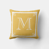 モノグラム無地のマスタード黄カスタム色 クッション (裏面)