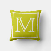 モノグラム無地のライトグリーン枕 クッション (裏面)