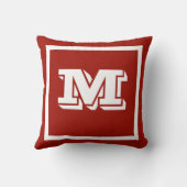 モノグラム無地のレッドカスタム クッション (裏面)