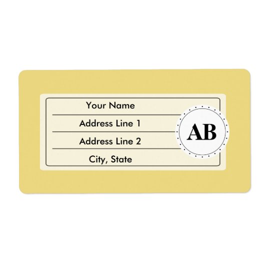 モノグラム無地の付きバフ黄色 ラベル (正面)