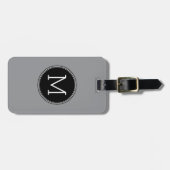 モノグラム無地の付き白黒 ラゲッジタグ (正面横)